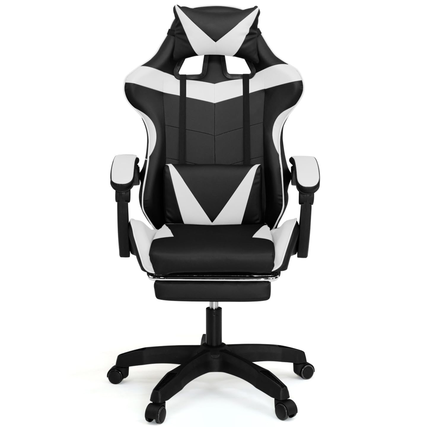 IDMarket - Silla gaming, silla de oficina negra y blanca ALEX