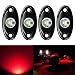 4 Pods LED Rock Lights Kit, Ampper Waterproof Underglow LED Neon Trail Rig Lights for Car Truck ATV UTV Baja Raptor Offroad Boat Trail Rig Lamp Underbody Glow (Red)