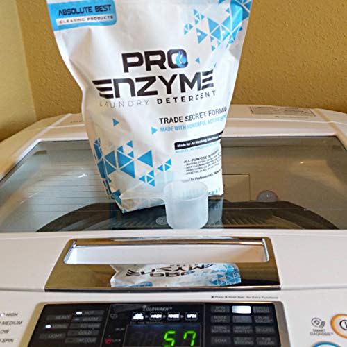 Pro-Enzyme Laundry Detergent Powder - Proprietary Active Enzymes For Home Washing Used By Professionals - Body Odor, Sweat, Stain Destroyer On Activewear, Clothing, Bedding, Non-Irritating, 90 Loads #TOP4