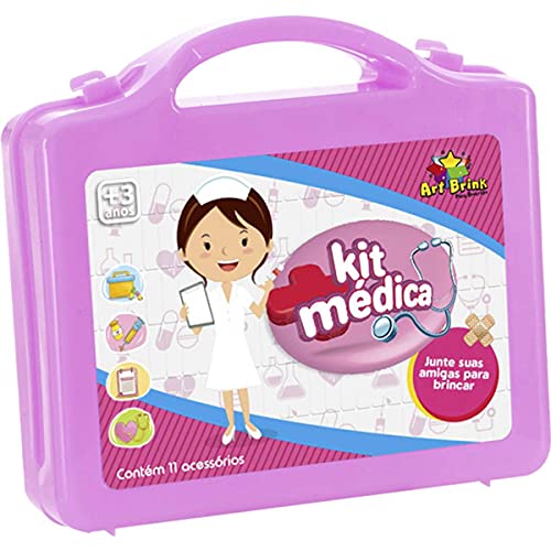 Maleta Kit Médico, Art Brink, Rosa, 11 Peças