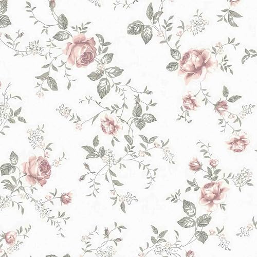 Heroad Floral Wallpaper Vintage Wallpaper Pink Rose Flower Coquette Peel