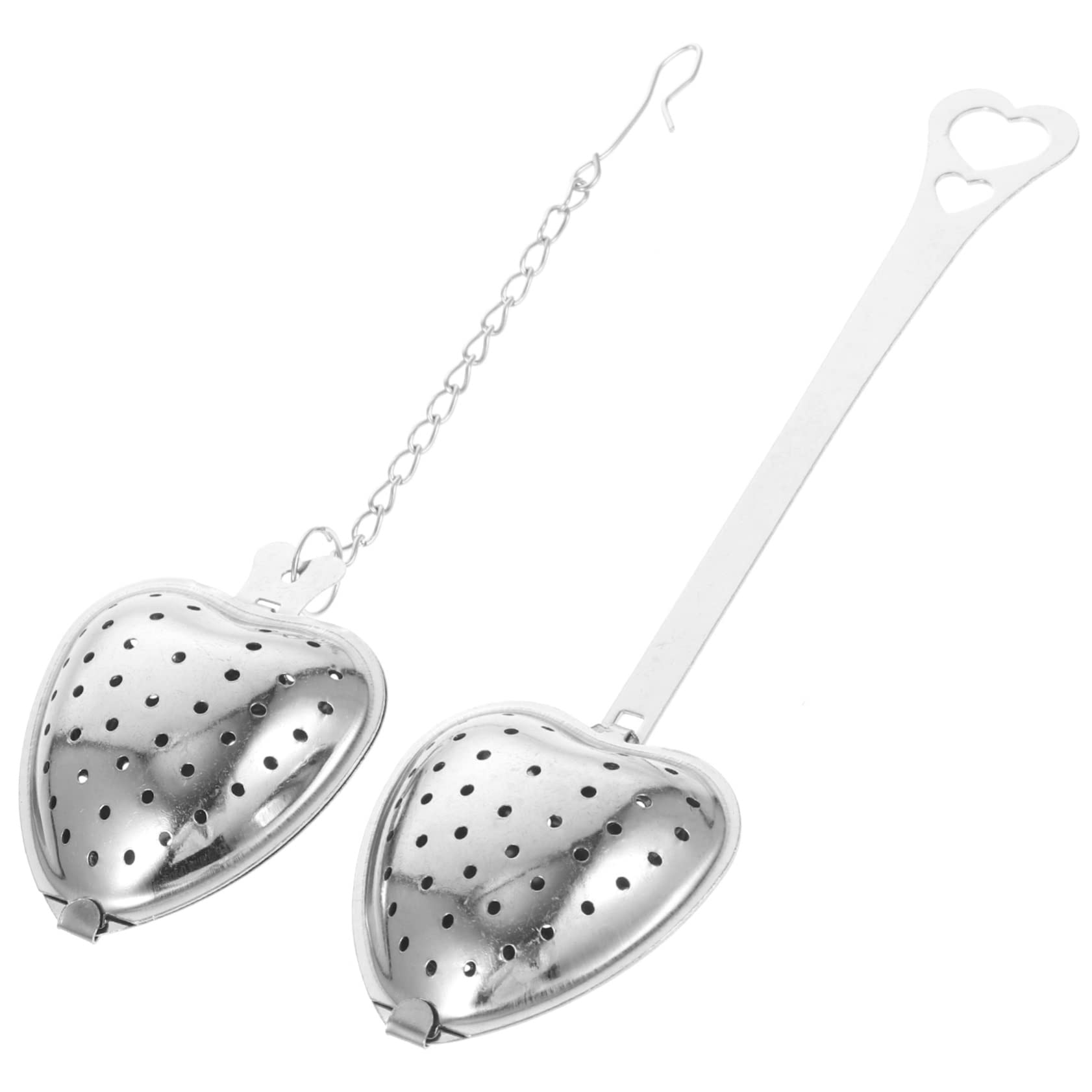 ULTECHNOVO 2Pcs Heart Shaped Stainless Steel Tea Strainers Fine Mesh Tea Infuser for Loose Leaf Tea for Homes Tearooms and Offices