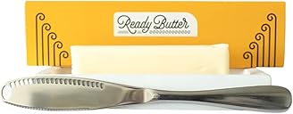 Ready Butter 3-in-1 Knife, Stainless Steel Serrated with Holes in Blade - Cold Butter Spreader, Curler & Micro Grater, Dishwasher Safe