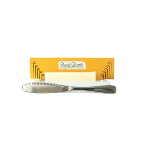 Ready Butter 3-in-1 Knife Stainless Steel Serrated with Holes in Blade - Cold Butter Spreader Curler Micro Grater
