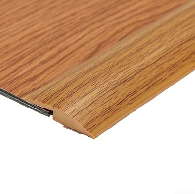 Startbuymore Floor Transition Strip 2 Inch Self Adhesives Laminate Floor Strip Wide PVC Laminate Floor Cover Trim Wood Grain Design Easy Install(Yellow Oak)