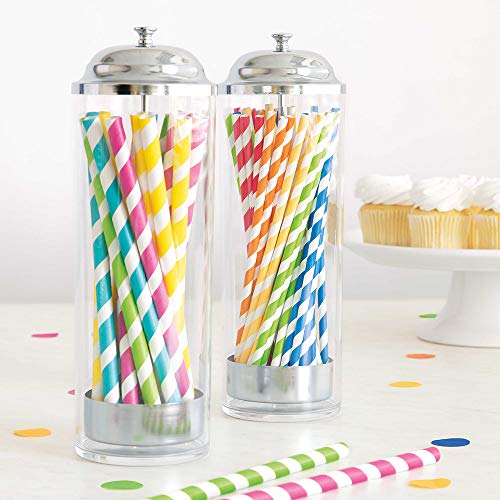 Assorted Striped Paper Smoothie Straws - 10 Count - Unique Style & Fun Drinking Experience, Perfect for Parties, Celebrations, and Everyday Use