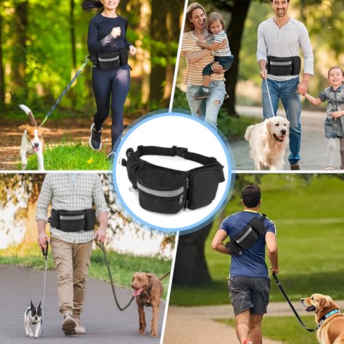 ZESTEFY Leckerlibeutel Hundetraining, Robuste Bauchtasche mit Kotbeutelspender, Flaschenhalter, Reflektor & Verstellbarem Gurt – Wasserdichtes Hundezubehör für Gassi, Training & Outdoor