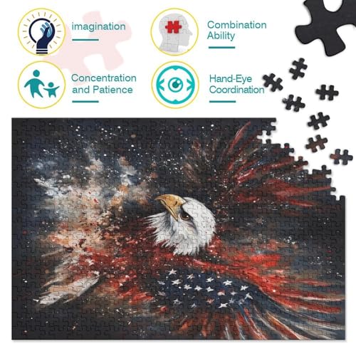 Rompecabezas de águila de 1000 piezas, juego educativo de 38x26cm ideal para compartir en familia 4
