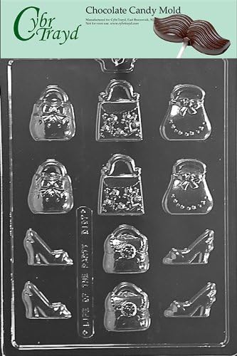 Cybrtrayd Life of the Party - Molde de caramelo de chocolate para bolso pequeño y zapatos en bolsa protectora sellada impresa con instrucciones de