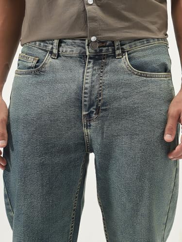 Image of Urbano Fashion Men's Straight Fit Heavy Washed Jeans Stretchable