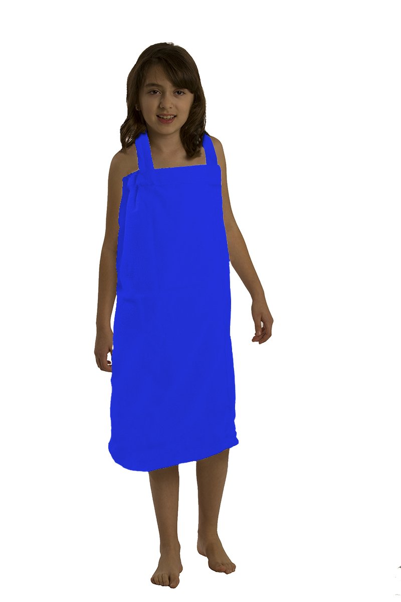 BY LORA Girls Quick Dry Microfiber Spa Wrap Towel, Large, Royal