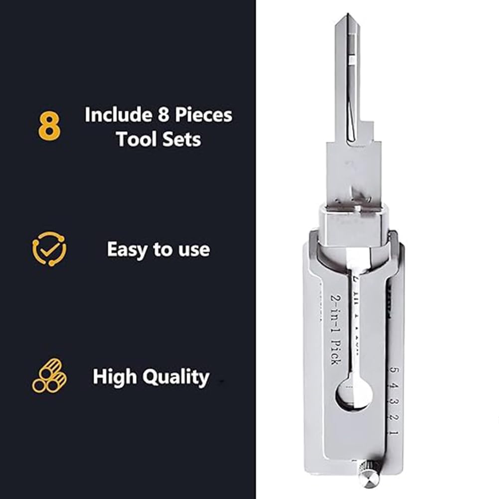 1 – 4 herramientas de decodificador de llaves, kit de recogida de acero inoxidable, herramienta de mano multifunción, kit de reparación de mantenimiento (1 unidad)