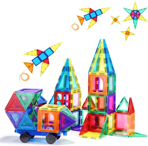 Blocos de Montar Magnéticos Infantil Construção Brinquedo 65 Peças