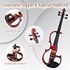 Electric Violin, 4/4 Full Size Solid Silent Fiddle with Ebony Fittings, Silent Electric Violin Kit for Beginner Students (Mahogany)