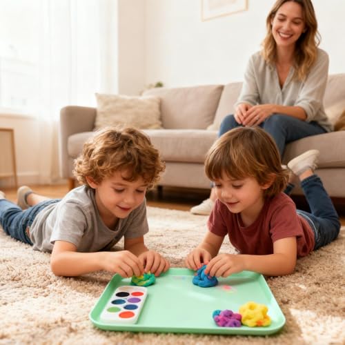 Estación de manualidades infantil antideslizante con vaso lavable 3