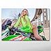 Produktbild WSHIYI Blondes heißes Mädchen Kawasaki Motorräder Superbike im Freien Wandkunstplakate Leinwanddruckgemälde für Wohnzimmerdekor / 60x90cm (23,6x35,4 Zoll) Kein Rahmen