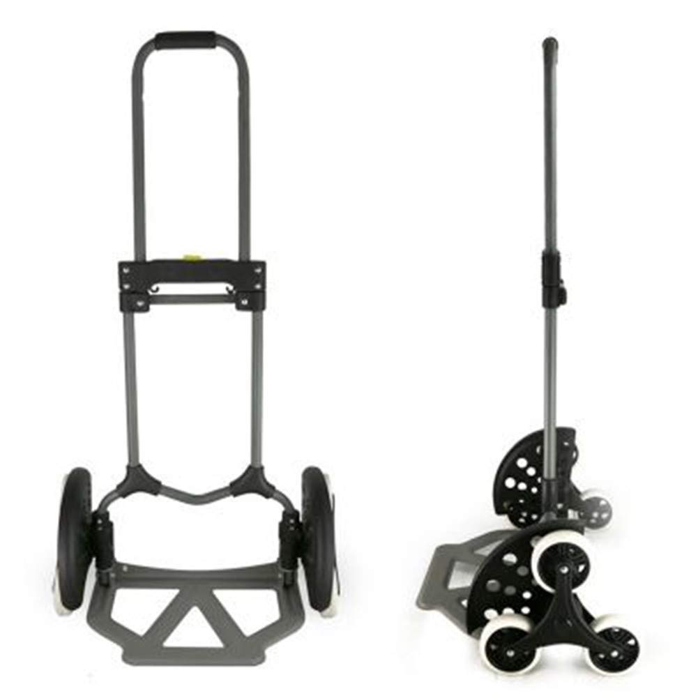 Carretilla de mano plegable portátil y carrito de escalera de seis ruedas duradero