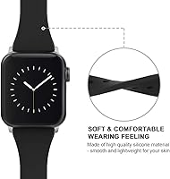 Vista 154 de Correa deportiva de silicona suave compatible con cierre clásico compatible con correas de Apple Watch de 49, 45, 44, 42, 41, 40 y 38 mm para iWatch