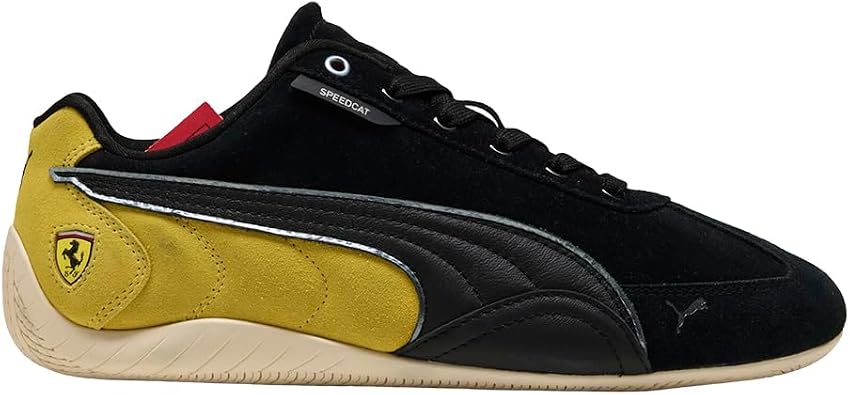 PUMA Mens Scuderia Ferrari Speedcat Lace Up Sneakers Shoes Casual - Black, Yellow