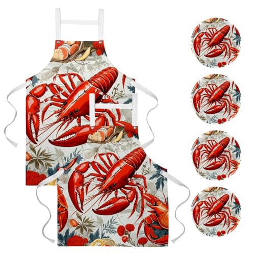 Tablier crabe avec poches de cuisine imperméable pour homme et femme