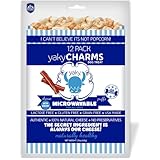 Himalayan Dog Chew YakyCharms Bacon Popcorn Dog Treats | Dog Training, Treats for Dogs, 100% Yak Cheese | Microwavable, Gluten, Grain, Lactose Free, USA Made | 12 Pack, White