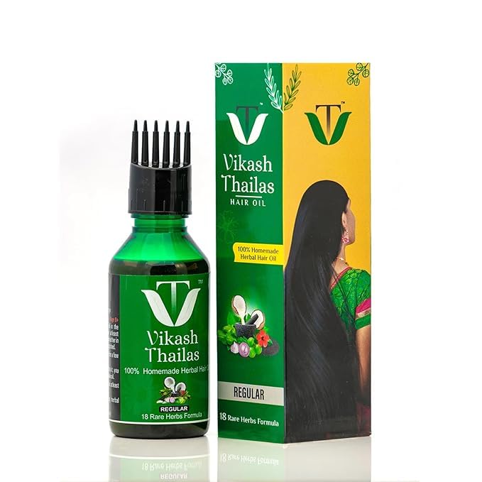 Vikashthailas Regular Herbal Oil | Home-Made Formula | Helps Control Hair Fall, Dandruff & Itching | Supports Growth & Reduces Split Ends | For Long, Healthy Use | Women | 50ml-image-41