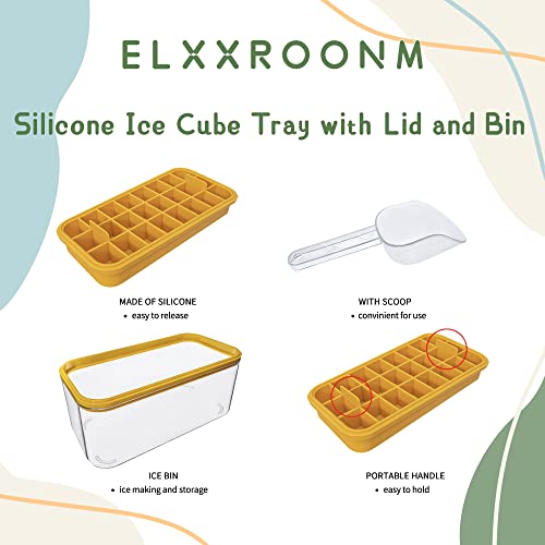 Bandeja para hielo de silicona con tapa y contenedor, 24 cubos miniatura 4