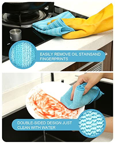 Weawe Stainless Steel Cleaning Cloth, Premium Microfiber Stainless Steel Cleaner For Appliances, Great For Oven, Stove And Refrigerators, Washable And Reusable, 12 Pack, 12 × 12 Inch #TOP2