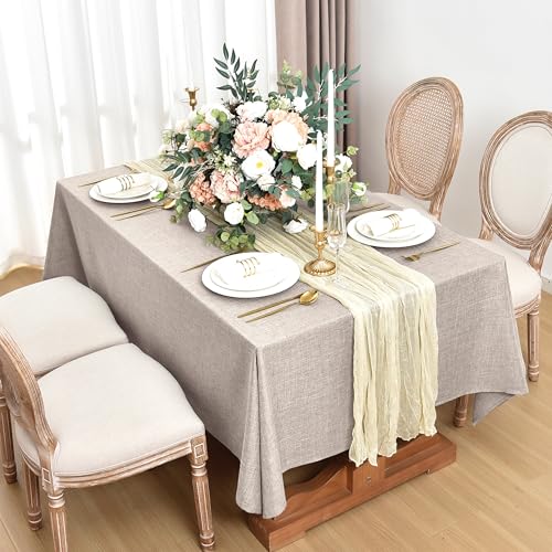 Fitable-Linen-Tablecloths-for-Rectangle-Tables-Water-Stain-Resistant-Farmhouse-Table-Cloth-Washable-Burlap-Textured-Table-Covers-for-Kitchen-Dining-Party2-Pack-52×70-Inch-Nature Fitable Linen Tablecloths for Rectangle Tables Water Stain Resistant Farmhouse Table Cloth Washable Burlap Textured Table Covers for Kitchen Dining Party2 Pack 52×70 Inch Nature