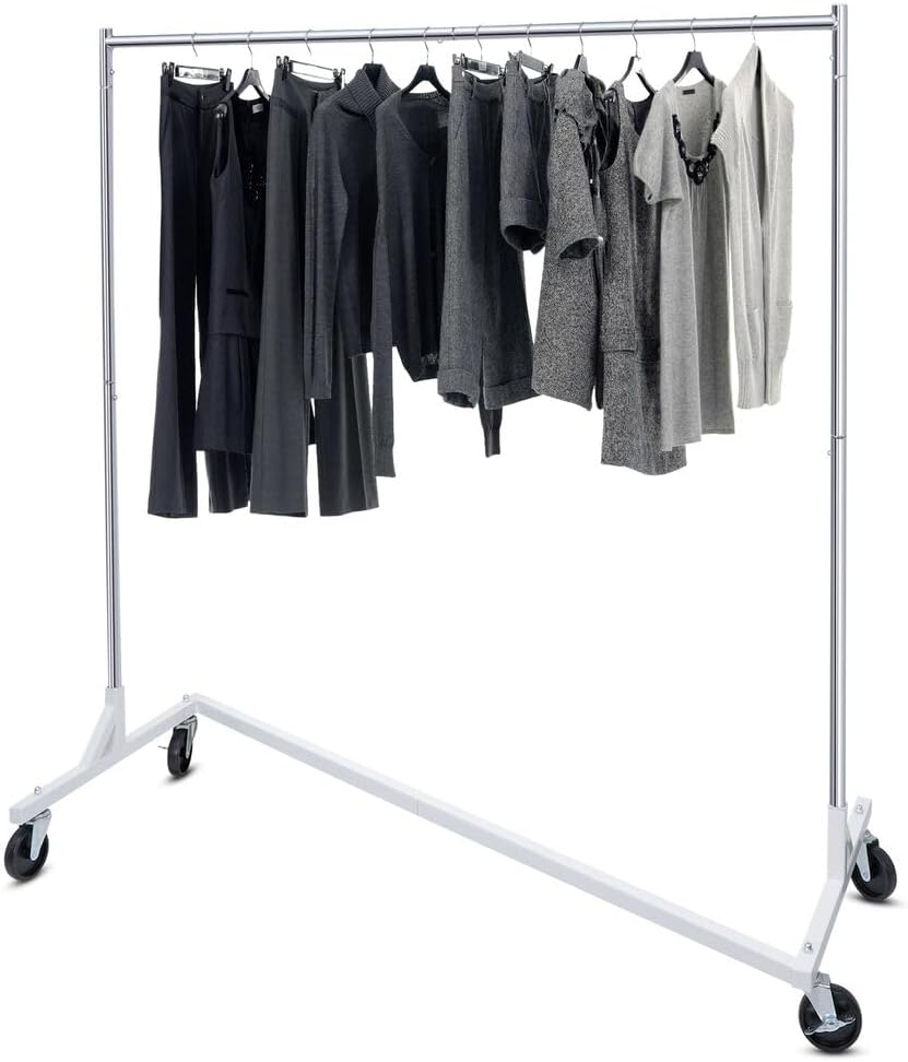 Heavy Duty Garment Rack Rolling Clothes Rack Collapsible Clothing Rack On Wheels