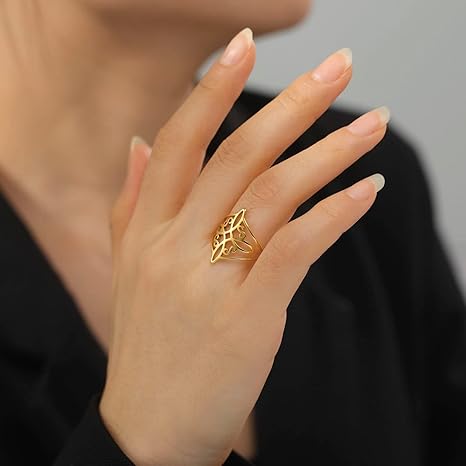 Amaxer Heksenknoopring voor vrouwen, roestvrij staal, hekserij, Keltische knoop, amulet, vintage, open, verstelbare vingerring, sieraden, geschenken voor meisjes en vrienden, Roestvrij staal Amaxer Heksenknoopring voor vrouwen, roestvrij staal, hekserij, Keltische knoop, amulet, vintage, open, verstelbare vingerring, sieraden, geschenken voor meisjes en vrienden, Roestvrij staal