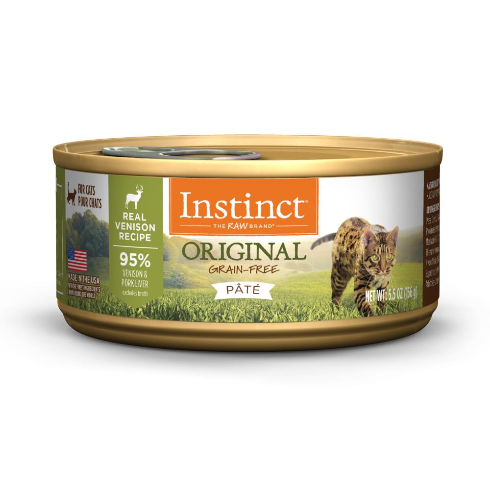 Instinct Original Pate Wet Cat Food, Grain Free Recipe - Real Venison, 5.5 Ounce (Pack of 12)