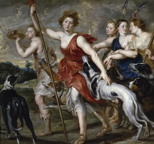 Lienzo Arte Cazadora Peter Paul Rubens Pintura Decorativa Oficina 60x90cm