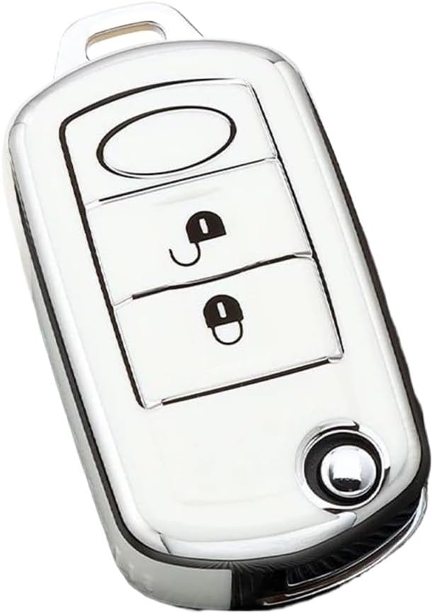 3 Buttons Protected Holder Bag Accessories For Land Rover For Range Rover For Sport LR3 For Discovery TPU Car Key Case Cover(S-White)
