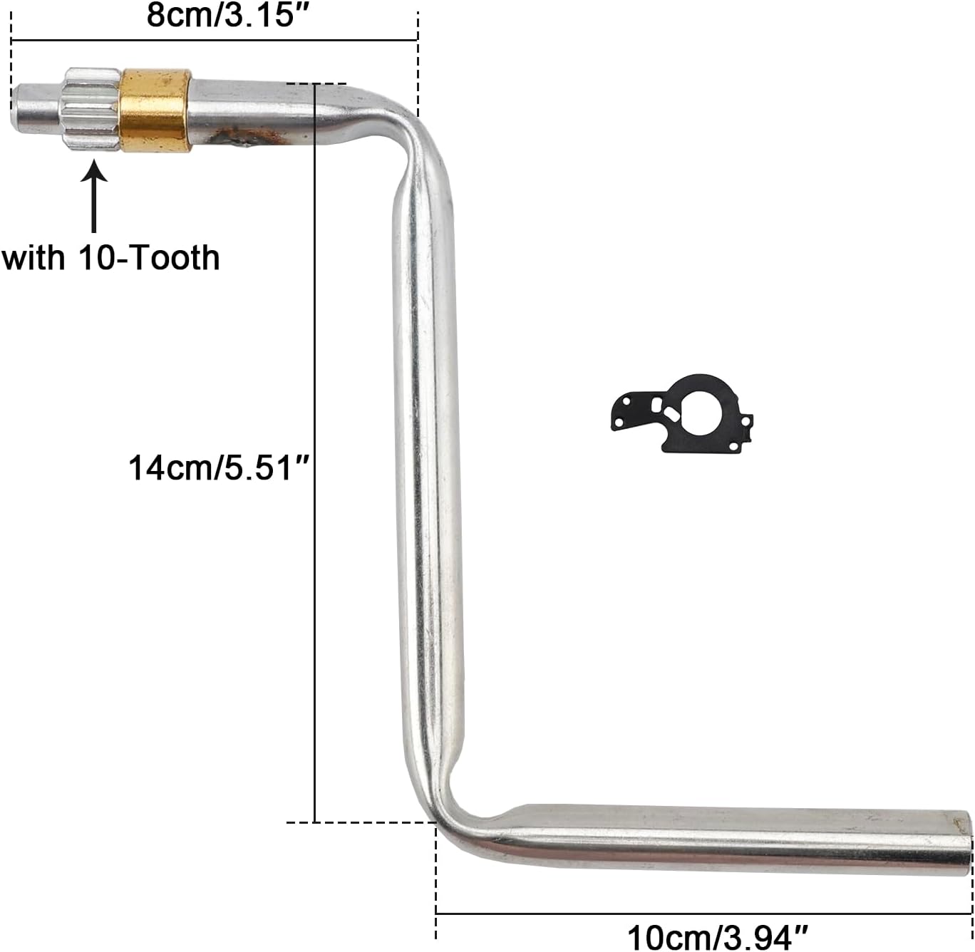 Truck Camper Crank Handle Fit for Slide-in Truck Campers with 10-Tooth Gear On The End