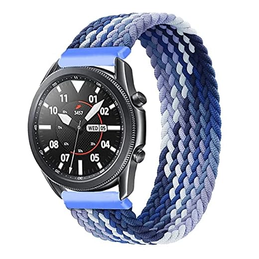 Leishouer Bracelet de 20 mm compatible avec Samsung Galaxy Watch 4 40 mm 42 mm 44 mm 46 mm / Galaxy Watch 3 41 mm, bracelet en nylon tressé pour Galaxy Watch Active 2, Blueberry Gradient S