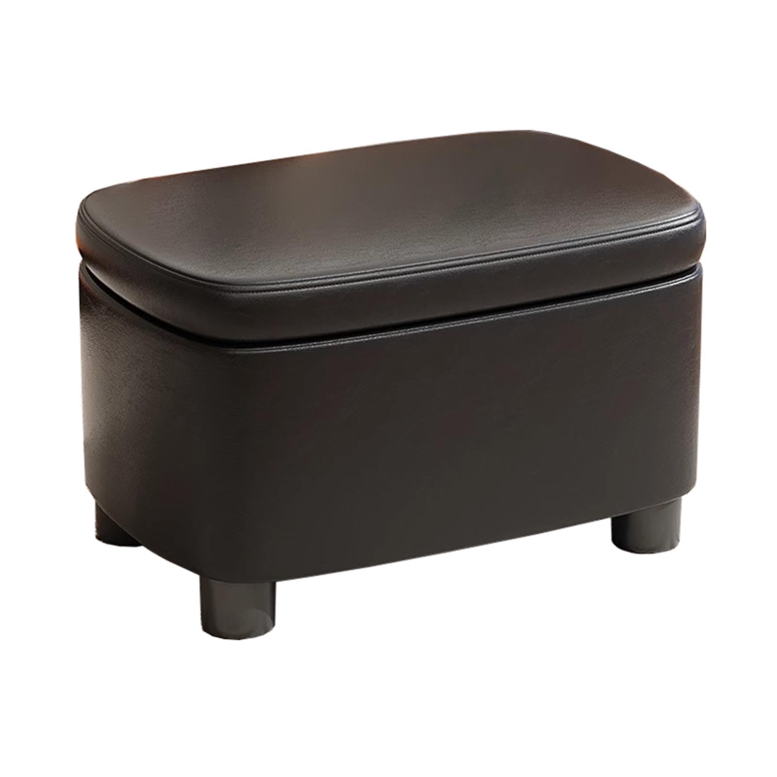 Pouf repose-pieds noir et rangement entrée pour organiser votre maison