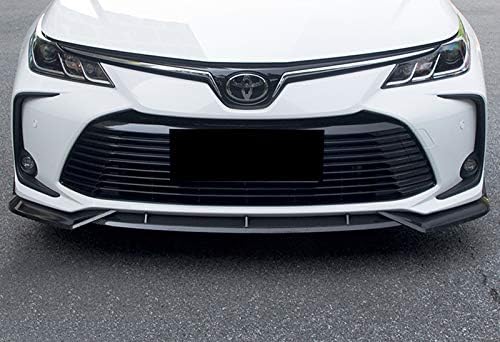 3pcs Front Bumper Body Kit Lip Compatible with 2020-2021 Toyota Corolla L/XLE, Splitter Trim Protection Spoiler, Painted Black ABS, Air Dam Chin Splitter