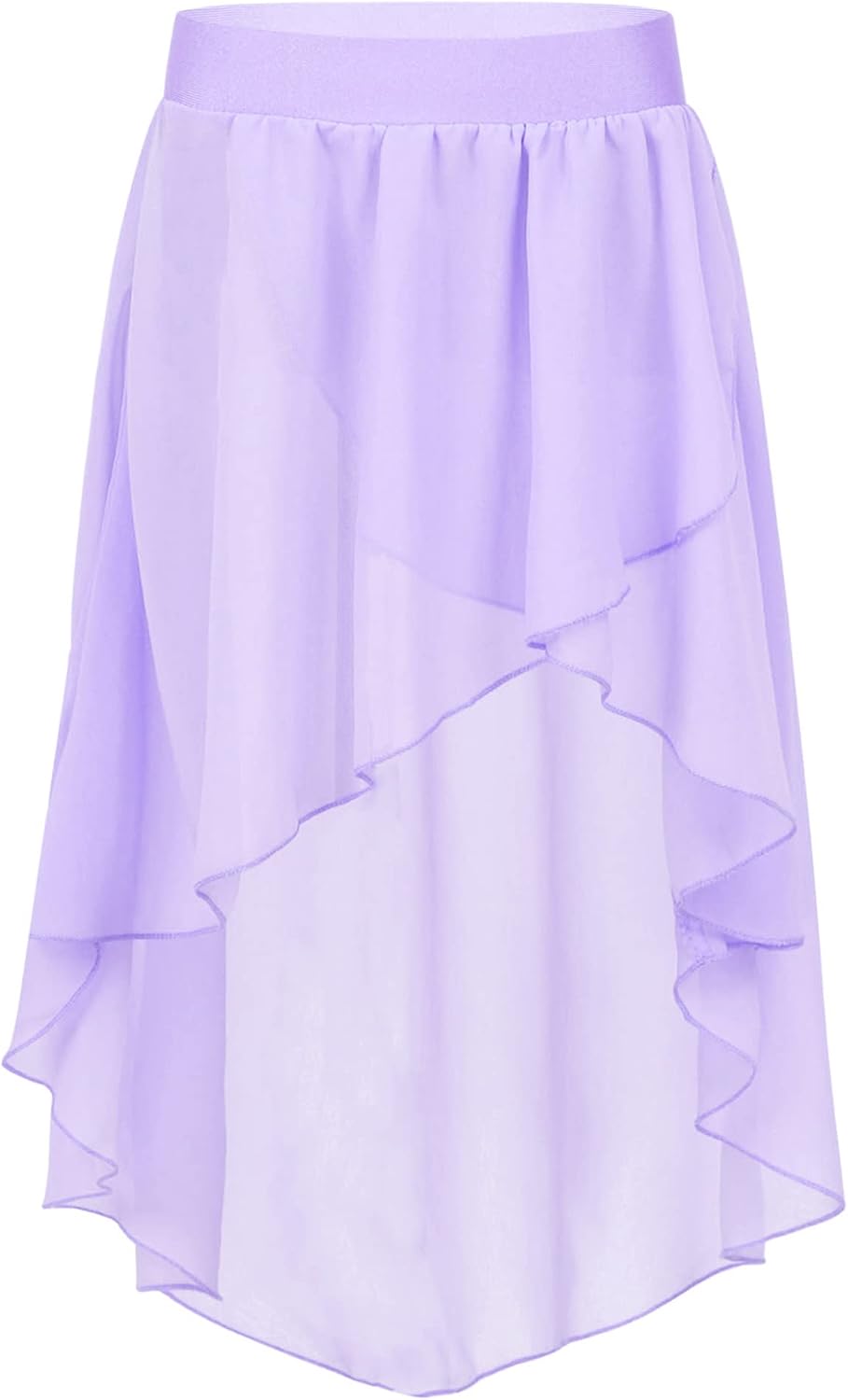 Jelory Kids Girls High Low Chiffon Ballet Dance Skirts Latin Jazz Dancewear Lyrical Modern Dancing Costume