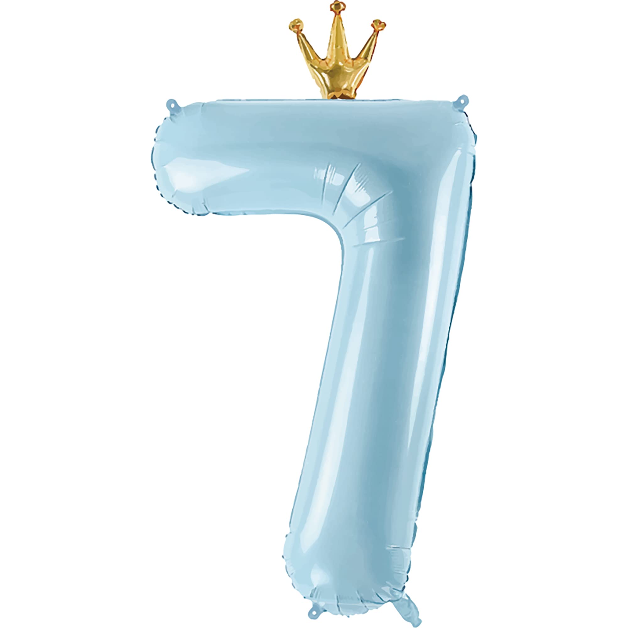Gifloon Number 7 Balloon with Crown, Large number balloons 40 inch, 7th Birthday Party Decorations Supplies 7 Year Old Birthday Sign Decor, Blue
