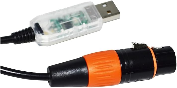 Industrial F&T>D*I FT232RL CHIP USB to RS485 DMX512 3P XLR Female/Male Converter Freestyler QLC Stage Controller Cable8M,XLR Female E