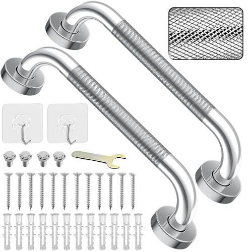 2 Pack 330mm 13inch Grab Bar Rail 304 Stainless Non-Slip Bath Safe Handle