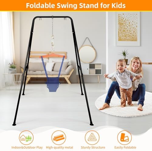 Foldable Swing Stand, Heavy-Duty Metal Swing Frame for Indoor&Outdoor - 5
