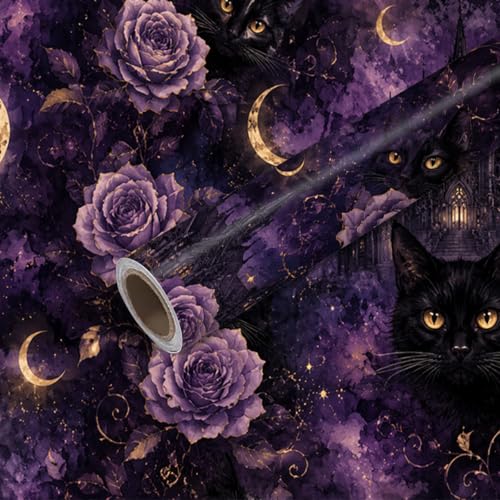 Image of Nuxovilar Gothic Cat Wallpaper Peel and Stick 12x18In PVC