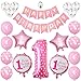 Produktbild unbrand Gresunny babyparty deko mädchen 1. Geburtstag Dekorationen Luftballons Happy Birthday Banner Heliumballon Baby Folienballon Ballons Dekoration Ballon für Kinder Baby Dusche