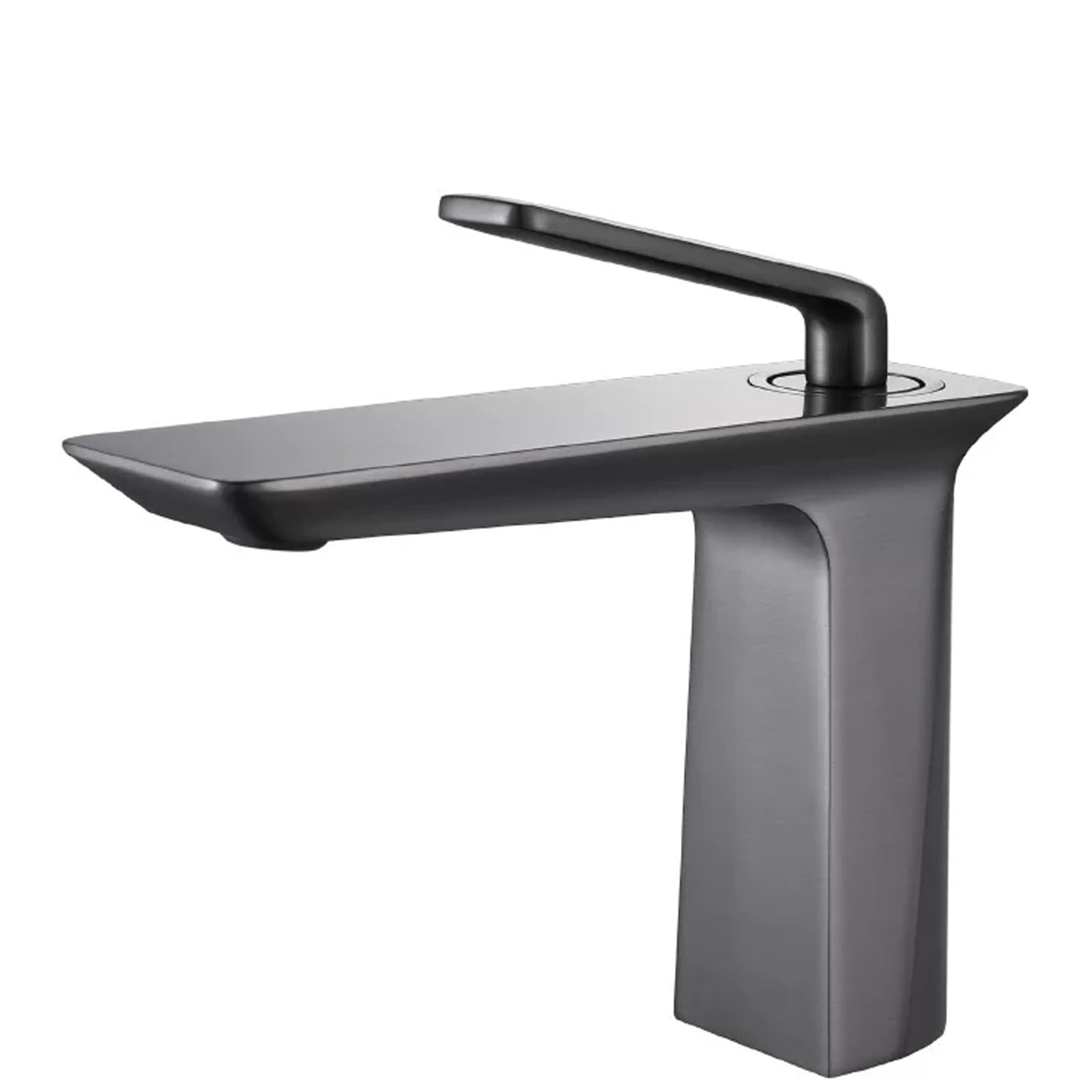 JRUIA Bateria hotelowa do łazienki, wykonana z mosiądzu, chromowana bateria zlewozmywakowa, dopływ ciepłej i zimnej wody, ceramiczny rdzeń zaworu, jednouchwytowa bateria kuchenna,Grey