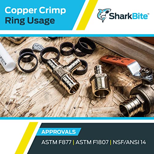 Image of SharkBite 1 /2 Inch Copper Crimp Rings, Pack of 25, PEX Pipe, PE-RT, 23102CP25