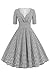 Produktbild AXOE Damen 60er Jahre Hahnentritt Kleid Cocktailkleid Abendkleid mit 3/4 Ärmel F1, Gr. 44, XXL