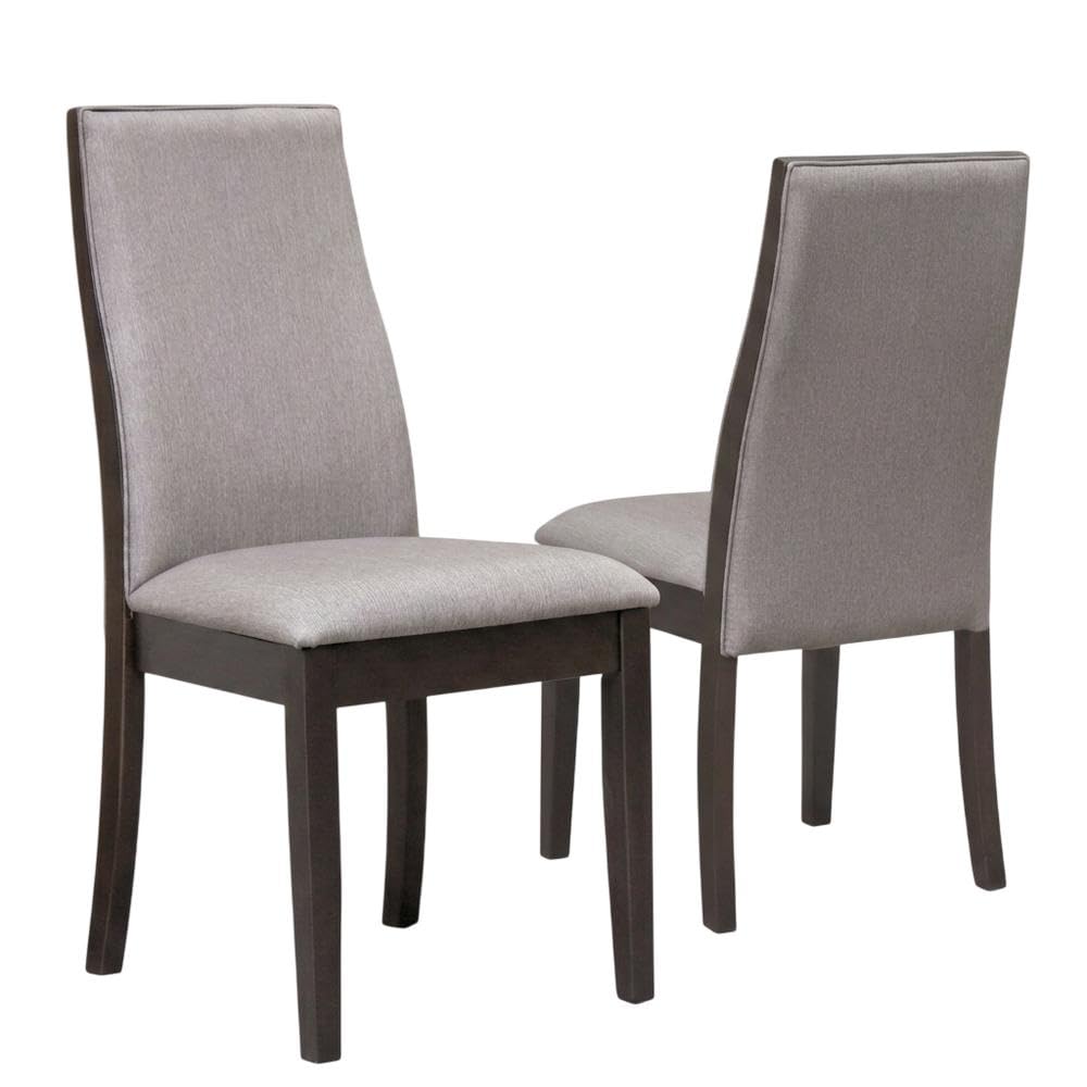 Polyester Upholstered Dining Chairs Set of by Furnifact – Upholstered, Grey, Pack of 2