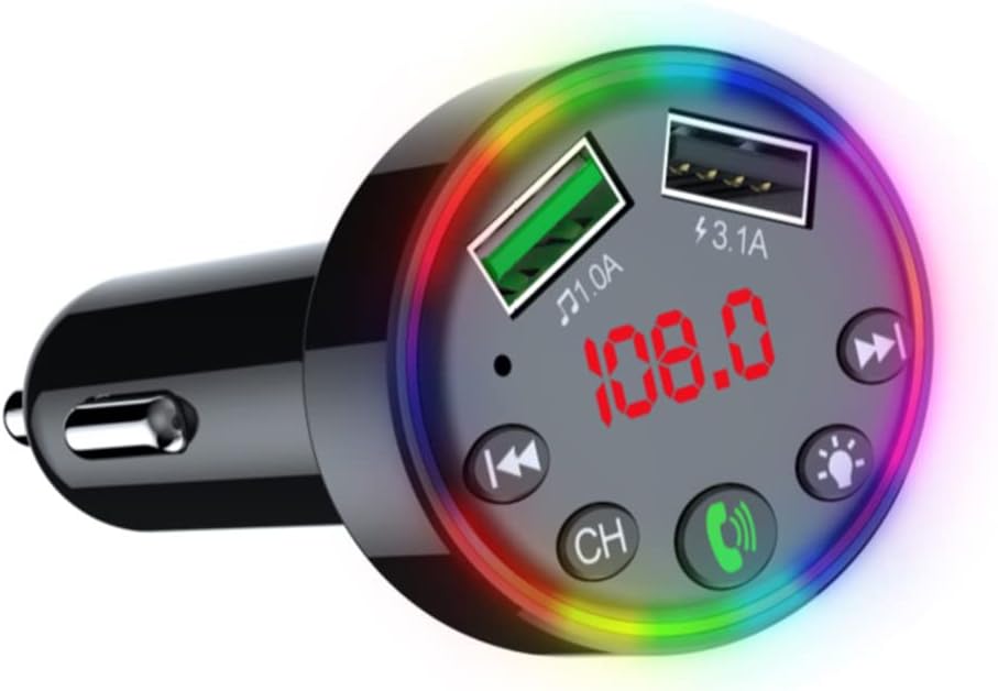 MOOKEENONE 1x Wireless Car FM Transmitter Kit MP3 Player Radio Adapter 2 USB Charger : Electronics